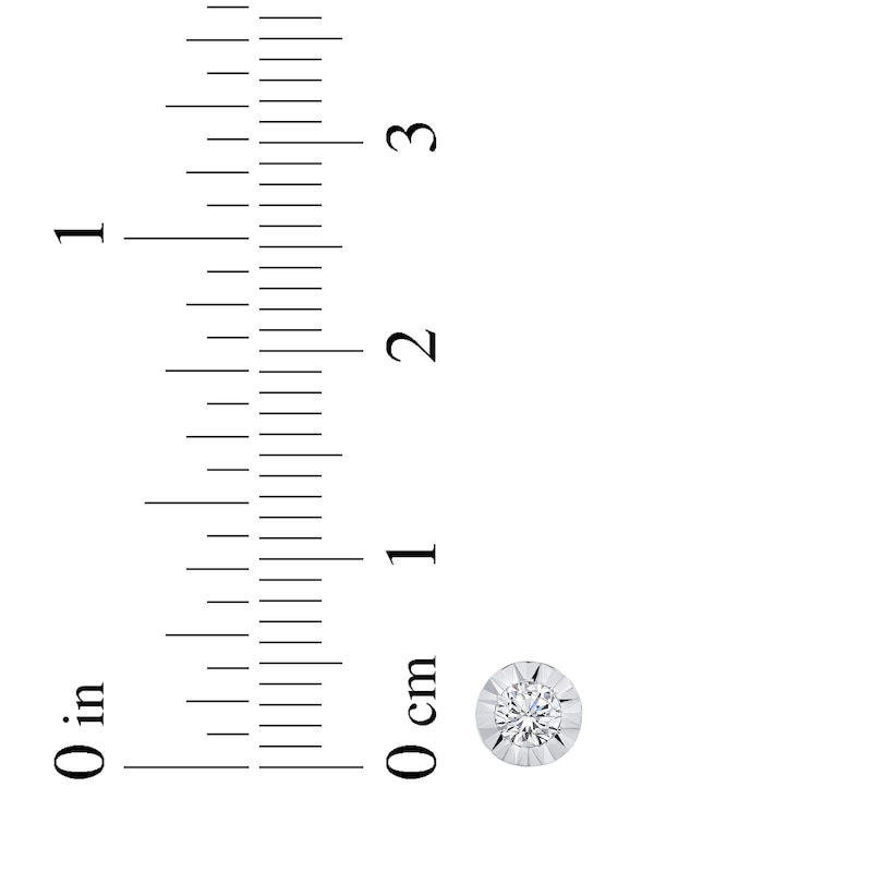 Main Image 4 of Round-Cut Diamond Solitaire Stud Earrings 1/4 ct tw Sterling Silver (J/I3)