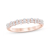 Thumbnail Image 1 of Baguette & Round-Cut Diamond Two-Row Anniversary Ring 1/3 ct tw 14K Rose Gold