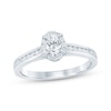 Thumbnail Image 1 of Lab-Grown Diamonds by KAY Oval-Cut Halo Engagement Ring 1/2 ct tw 14K White Gold