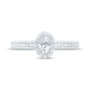 Thumbnail Image 3 of Lab-Grown Diamonds by KAY Oval-Cut Halo Engagement Ring 1/2 ct tw 14K White Gold