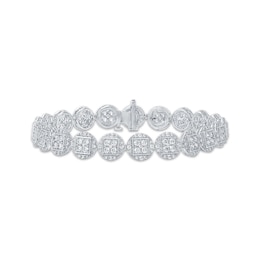 Multi-Diamond Circle Link Bracelet 5 ct tw 10K White Gold 7&quot;