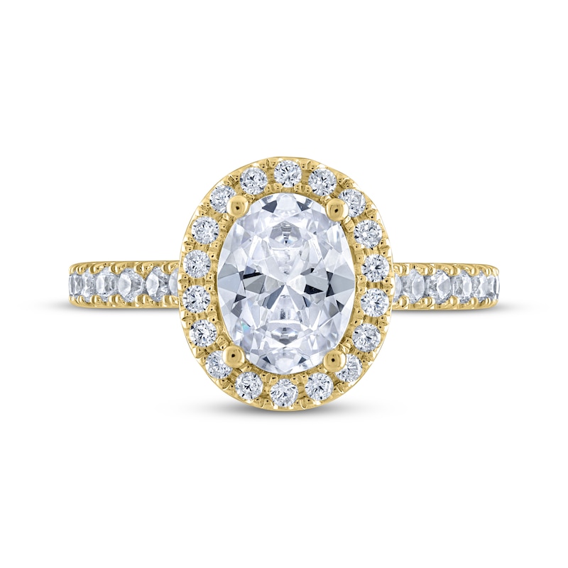 Main Image 3 of THE LEO Legacy Lab-Grown Diamond Oval-Cut Engagement Ring 2 ct tw 14K Yellow Gold