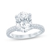 Thumbnail Image 1 of Monique Lhuillier Bliss Oval-Cut Lab-Grown Diamond Engagement Ring 3-5/8 ct tw 18K White Gold