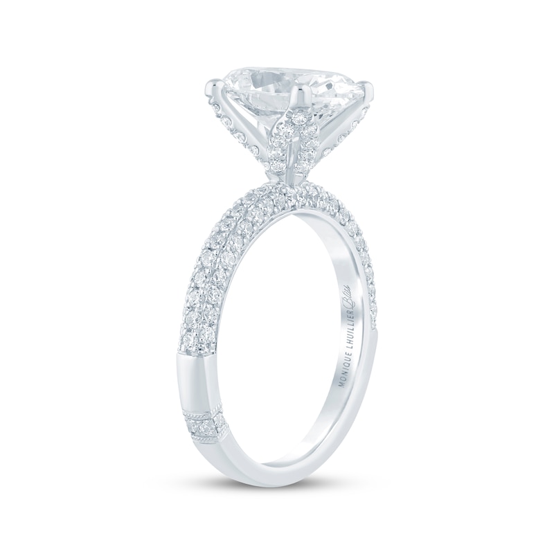 Main Image 2 of Monique Lhuillier Bliss Oval-Cut Lab-Grown Diamond Engagement Ring 3-5/8 ct tw 18K White Gold