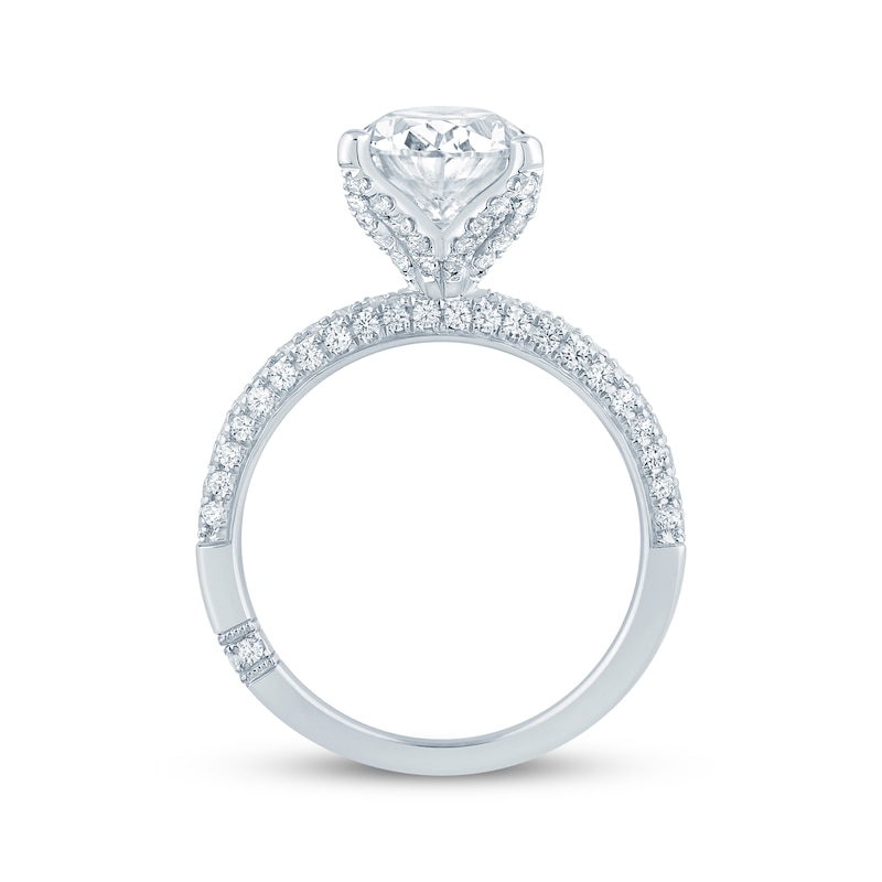 Main Image 3 of Monique Lhuillier Bliss Oval-Cut Lab-Grown Diamond Engagement Ring 3-5/8 ct tw 18K White Gold