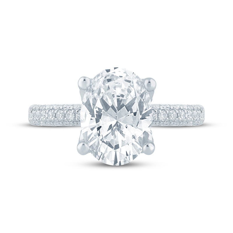 Main Image 4 of Monique Lhuillier Bliss Oval-Cut Lab-Grown Diamond Engagement Ring 3-5/8 ct tw 18K White Gold