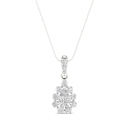 Lab-Grown Diamonds by KAY Pear-Shaped Necklace 1/2 ct tw 14K White Gold 18”