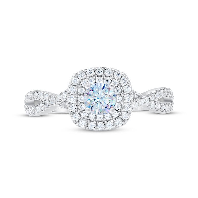 Main Image 3 of THE LEO First Light Diamond Round-Cut Double Frame Engagement Ring 3/4 ct tw 14K White Gold