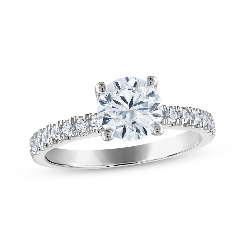 Main Image 1 of Certified Round-Cut Diamond Engagement Ring 1-3/4 ct tw 14K White Gold