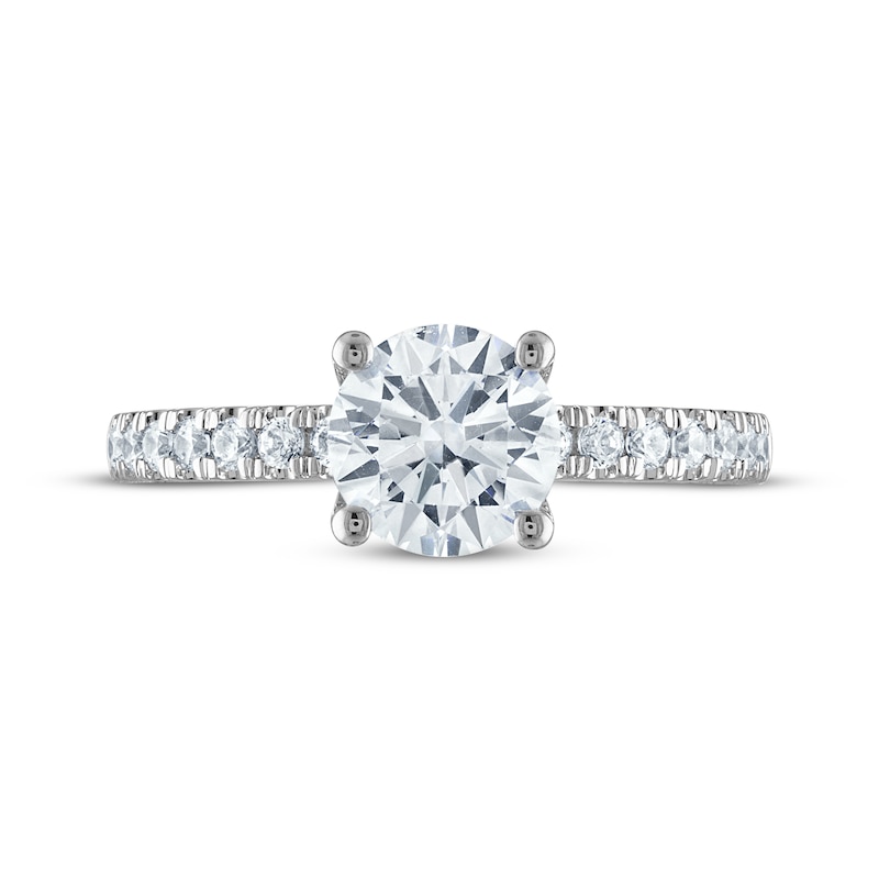 Main Image 3 of Certified Round-Cut Diamond Engagement Ring 1-3/4 ct tw 14K White Gold