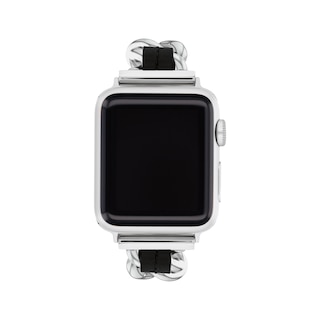 COACH Black Canvas Women's Apple Watch Strap 14700044