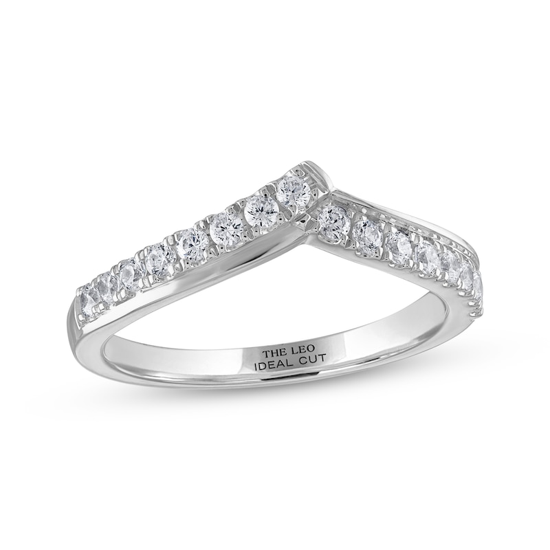 Main Image 1 of THE LEO Ideal Cut Diamond Contour Anniversary Band 1/3 ct tw 14K White Gold