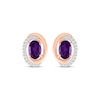 Thumbnail Image 2 of Oval-Cut Amethyst & Diamond Swirl Stud Earrings 1/15 ct tw 10K Rose Gold