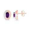 Thumbnail Image 3 of Oval-Cut Amethyst & Diamond Swirl Stud Earrings 1/15 ct tw 10K Rose Gold