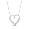 Thumbnail Image 1 of Hallmark Diamonds Heart Necklace 1/8 ct tw Sterling Silver & 10K Rose Gold 18&quot;