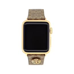 COACH Tan Leather Women's Apple Watch Strap 14700235