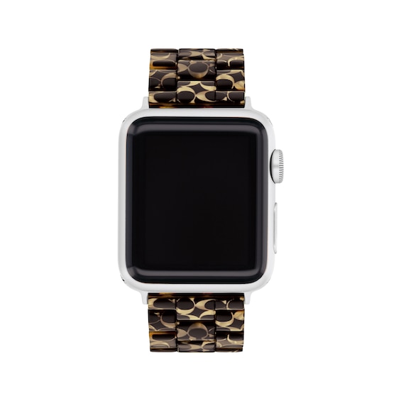 COACH Black Canvas Women's Apple Watch Strap 14700044