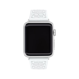 COACH Logo White Silicone Women's Apple Watch Strap 14700210