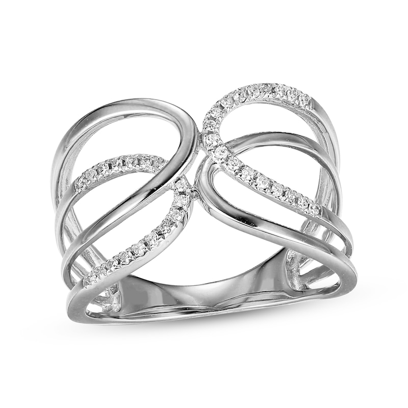 Main Image 1 of Diamond Looping Fashion Ring 1/10 ct tw 10K White Gold