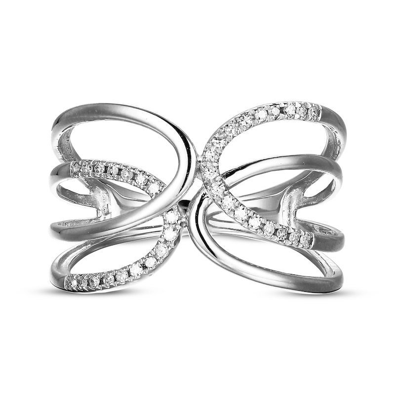 Main Image 3 of Diamond Looping Fashion Ring 1/10 ct tw 10K White Gold