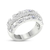 Thumbnail Image 2 of Lab-Grown Diamonds by KAY Emerald & Round-Cut Anniversary Ring 3-3/4 ct tw 14K White Gold