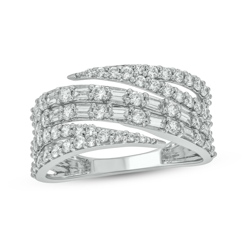 Main Image 1 of Diamond Bypass Multi-Row Ring 1 ct tw 10K White Gold