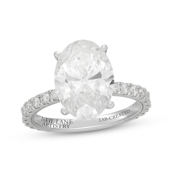 Neil Lane Artistry Oval-Cut Lab-Created Diamond Engagement Ring 5-5/8 ct tw 14K White Gold