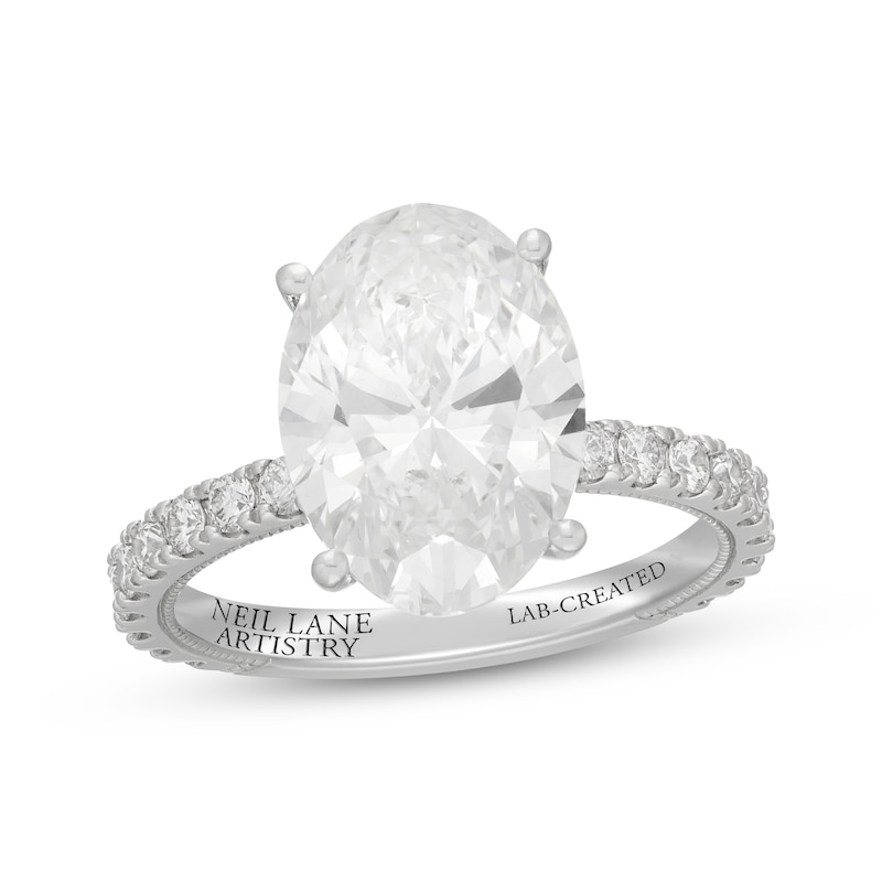 Neil Lane Artistry Oval-Cut Lab-Grown Diamond Engagement Ring 5-5/8 ct tw 14K White Gold