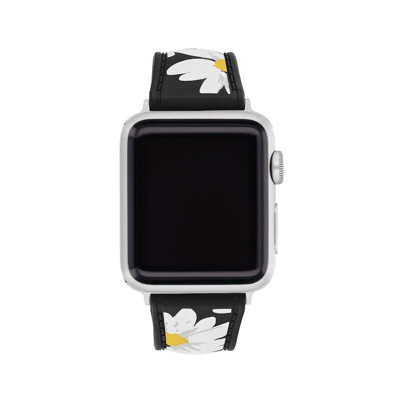 Main Image 1 of Coach Black Silicone Daisy Print Women's Watch Strap 14700246