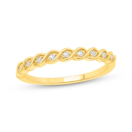 Lab-Grown Diamonds by KAY Twist Anniversary Ring 1/20 ct tw 10K Yellow Gold