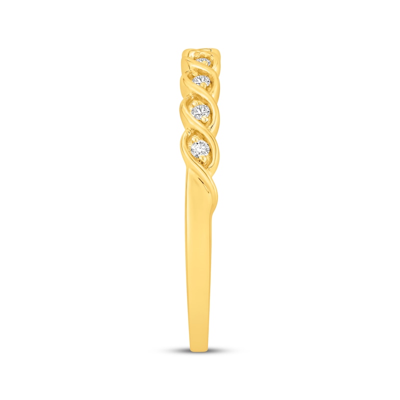 Main Image 2 of Lab-Grown Diamonds by KAY Twist Anniversary Ring 1/20 ct tw 10K Yellow Gold