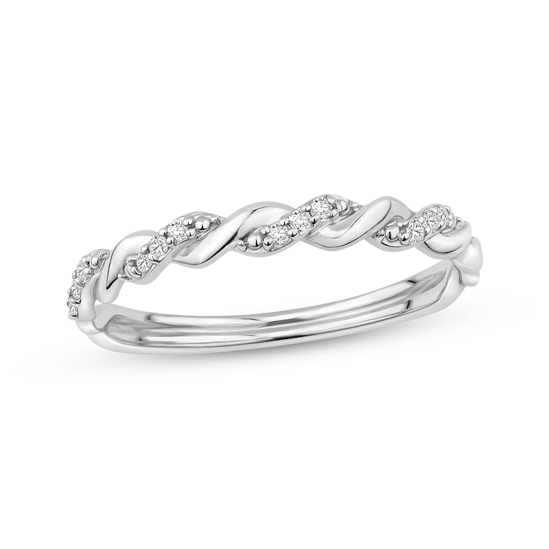 Lab-Grown Diamonds by KAY Twist Anniversary Ring 1/20 ct tw 10K White Gold