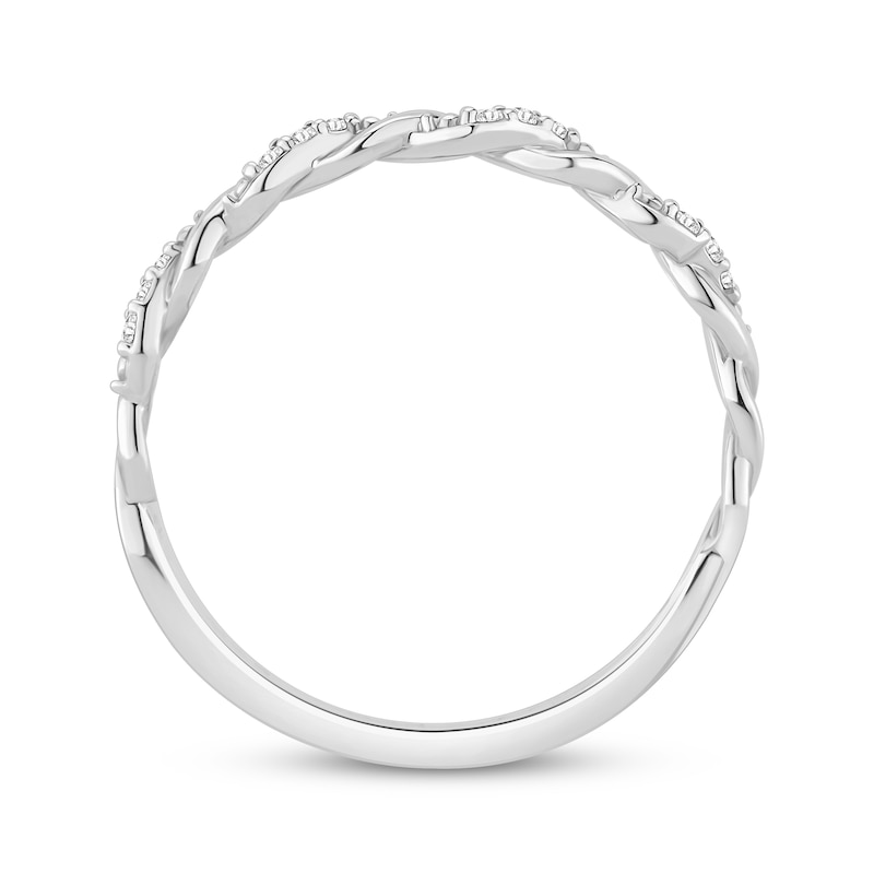 Lab-Grown Diamonds by KAY Twist Anniversary Ring 1/20 ct tw 10K White Gold