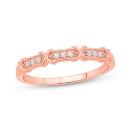 Lab-Grown Diamonds by KAY &quot;X&quot; Anniversary Ring 1/20 ct tw 10K Rose Gold