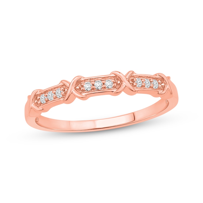 Main Image 1 of Lab-Grown Diamonds by KAY &quot;X&quot; Anniversary Ring 1/20 ct tw 10K Rose Gold