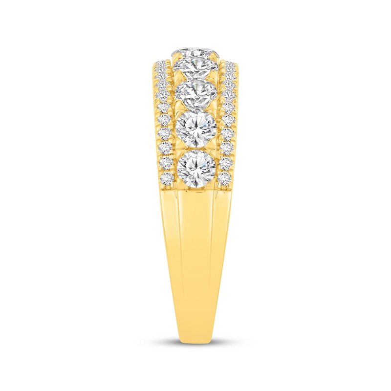 Main Image 2 of Lab-Grown Diamonds by KAY Graduated Anniversary Ring 1-1/4 ct tw 14K Yellow Gold