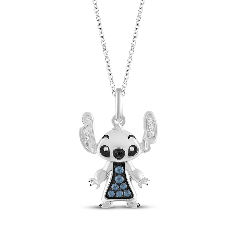 Disney Treasures Lilo & Stitch London Blue Topaz & Diamond Gift Set 1/20 ct tw Sterling Silver