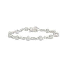 Lab-Grown Diamonds by KAY Wavy Link Bracelet 1 ct tw 10K White Gold 7&quot;