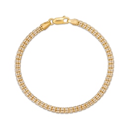 Diamond-Cut Ice Chain Bracelet 3.5mm Solid 10K Yellow Gold 8.5&quot;