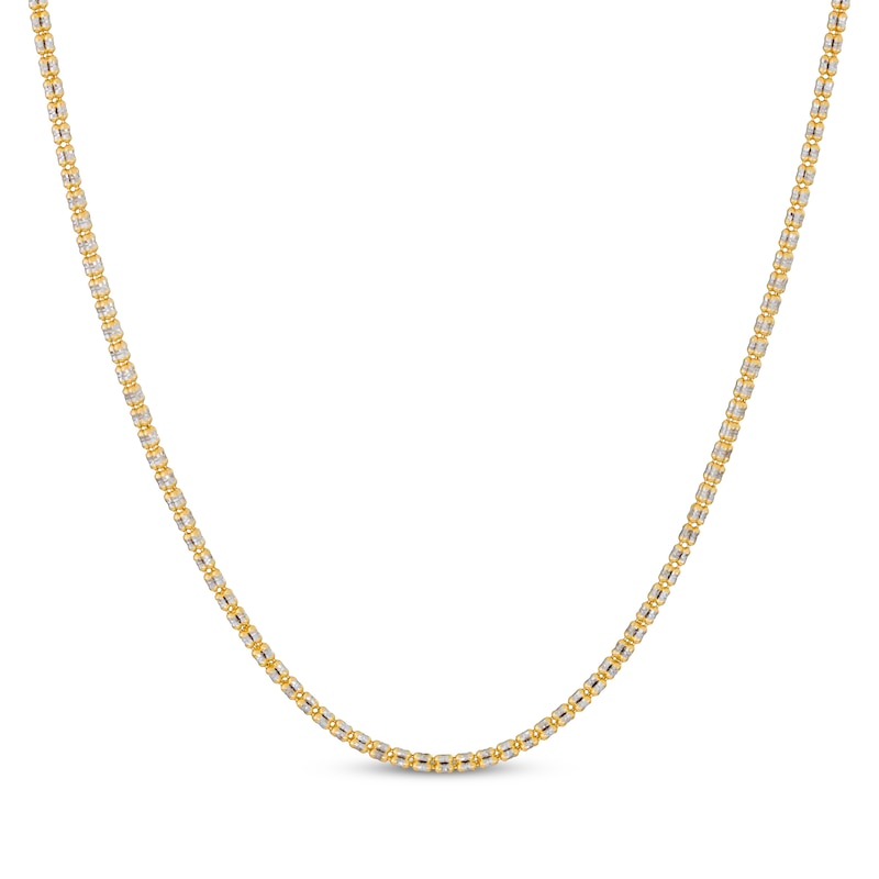 Main Image 1 of Solid Diamond-Cut Ice Chain Necklace 3.5mm 10K Yellow Gold 20&quot;