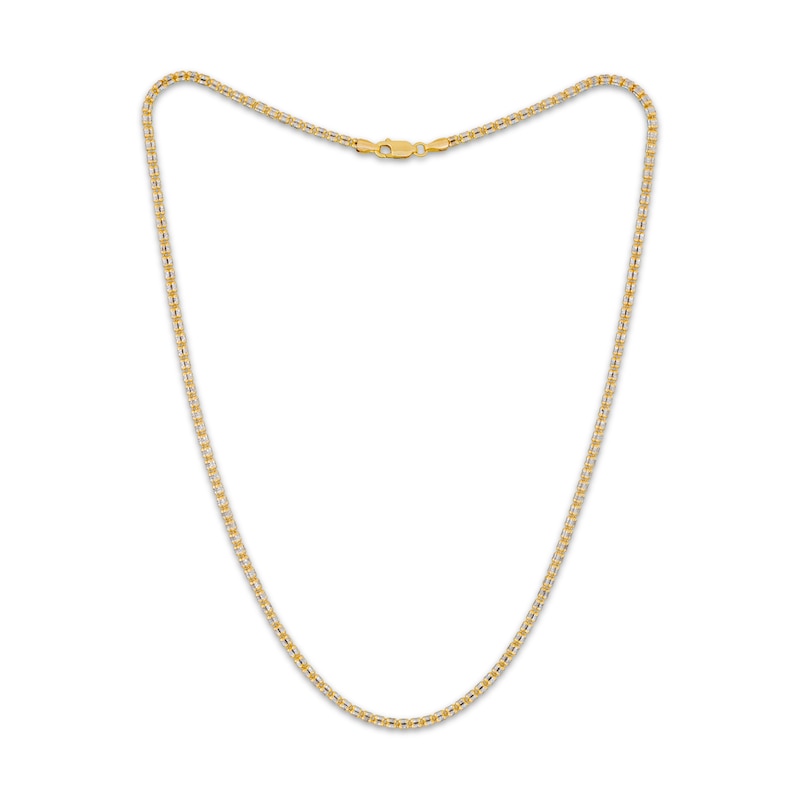 Main Image 2 of Solid Diamond-Cut Ice Chain Necklace 3.5mm 10K Yellow Gold 20&quot;