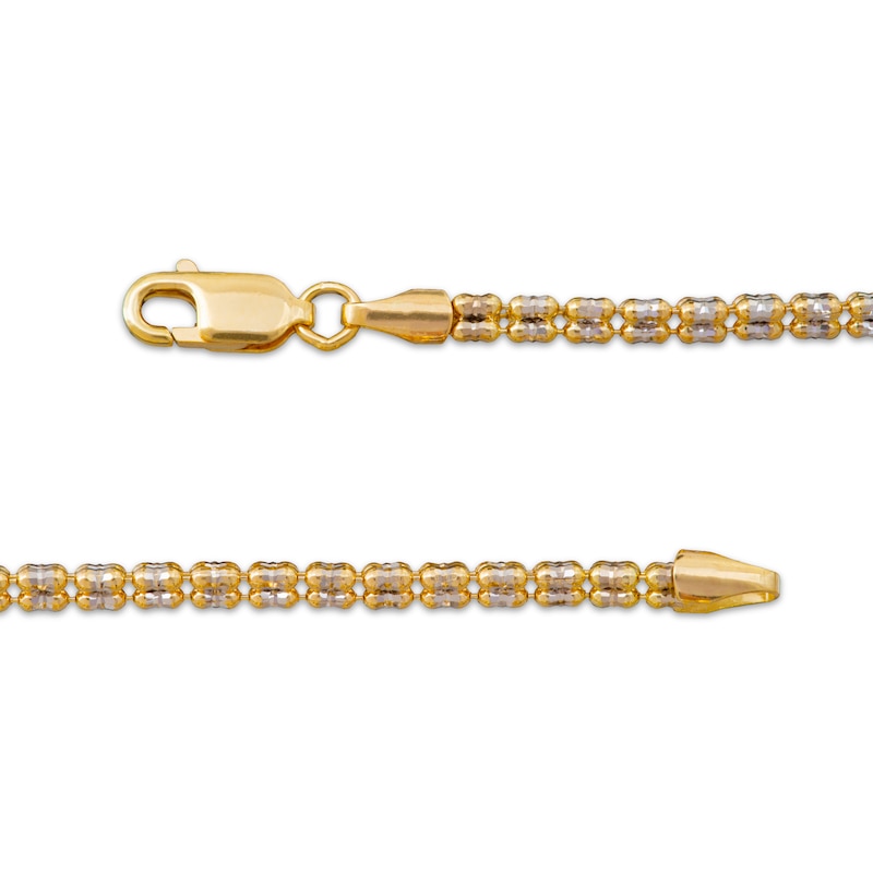 Main Image 4 of Solid Diamond-Cut Ice Chain Necklace 3.5mm 10K Yellow Gold 20&quot;