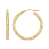 Thumbnail Image 3 of Italian Brilliance Diamond-Cut Hoop Earrings 14K Yellow Gold 20mm