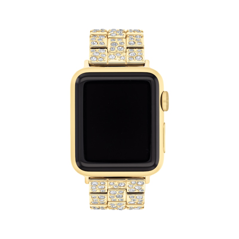 COACH Gold-Tone Crystal Apple Watch Strap 14700258