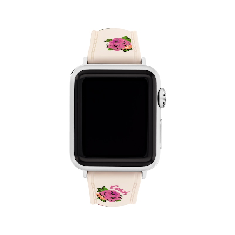 Main Image 1 of COACH Chalk Floral Print Silicone Apple Watch Strap 14700265