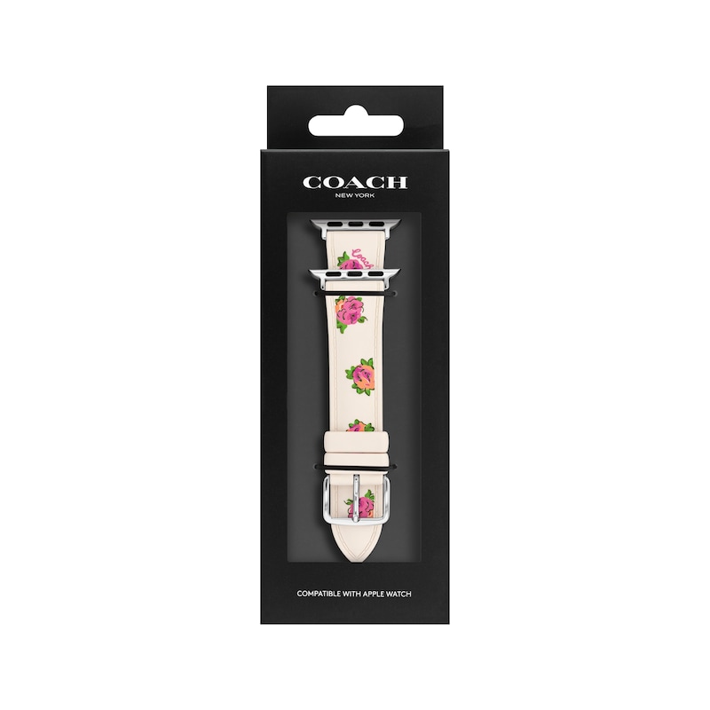 Main Image 4 of COACH Chalk Floral Print Silicone Apple Watch Strap 14700265