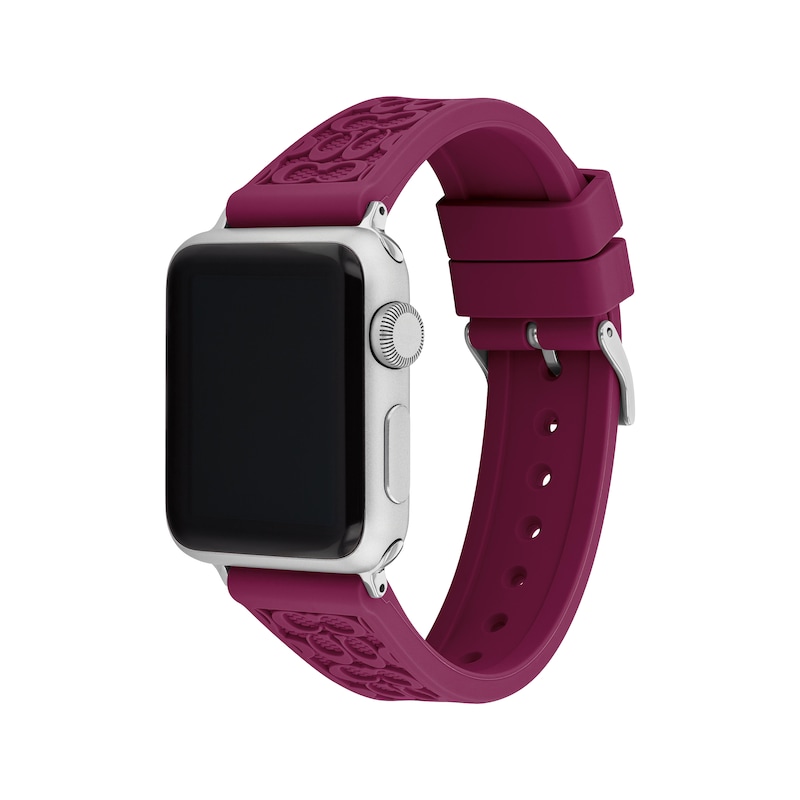 Main Image 2 of COACH Plum Silicone Apple Watch Strap 14700257