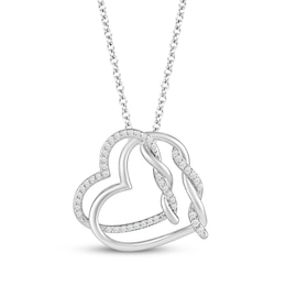 Hallmark Diamonds Intertwined Hearts Necklace Sterling Silver 18&quot;