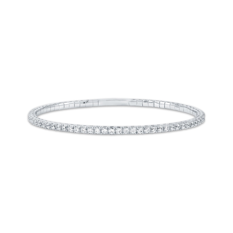 Main Image 1 of Lab-Grown Diamonds by KAY Flex Bangle Bracelet 1-1/2 ct tw 10K White Gold