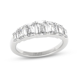 THE LEO Legacy Lab-Grown Diamond Emerald-Cut Anniversary Ring 2 ct tw 14K White Gold